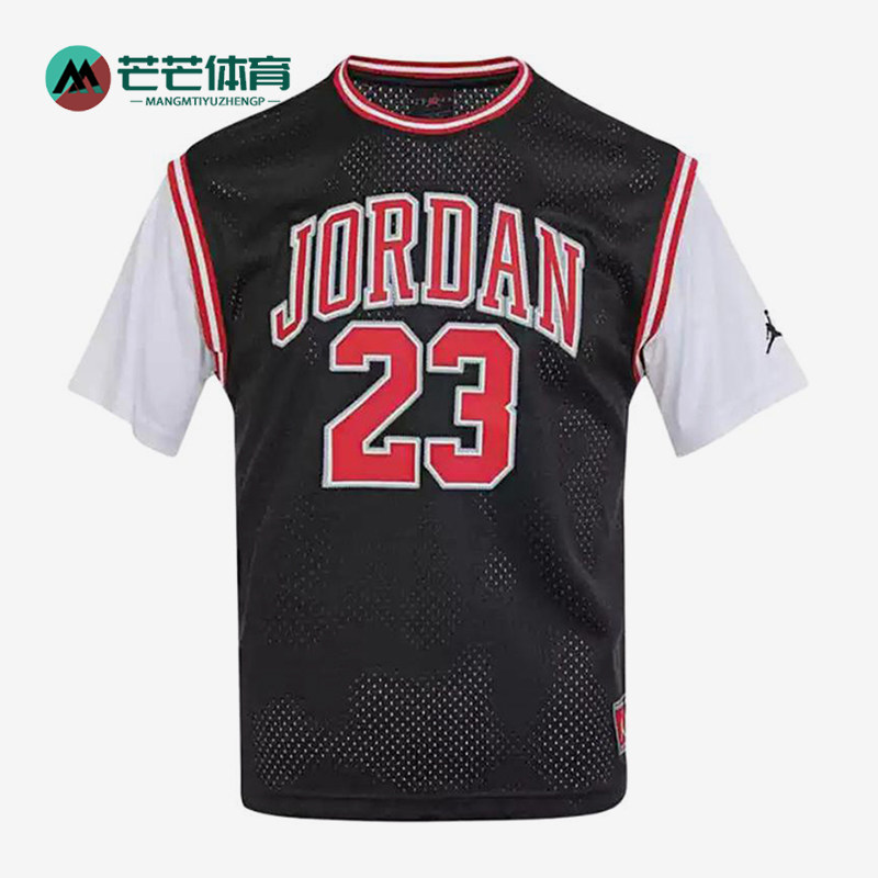 Nike/耐克正品JORDAN新款男黑白色休闲篮球经典短袖T恤HM4772-010