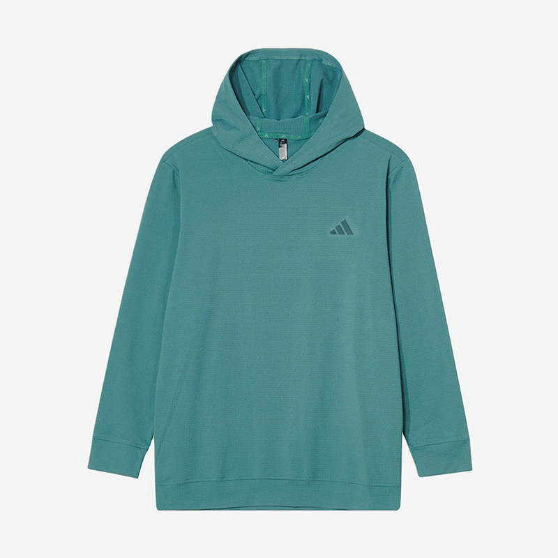 Adidas/阿迪达斯正品新款男绿色高尔夫经典简约连帽卫衣JX4192