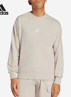 Adidas/阿迪达斯正品2025春新款男士休闲针织圆领运动卫衣IN6087