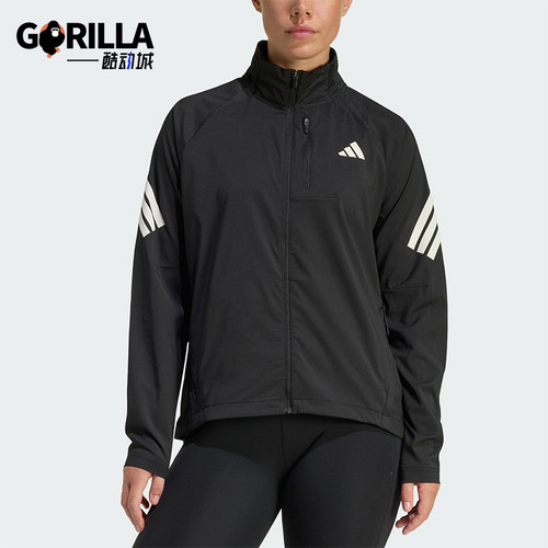Adidas/阿迪达斯正品春秋女士运动立领透湿排汗跑步夹克JZ5145
