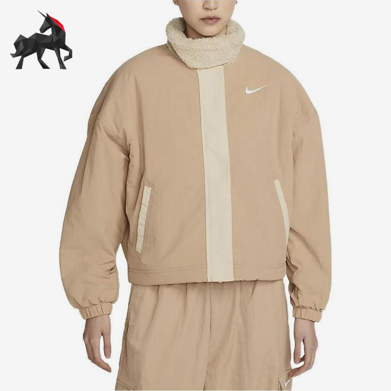 Nike/耐克正品2025女士立领加绒宽松运动经典夹克外套DQ6847-200