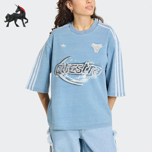 Adidas/阿迪达斯正品ADILENIUMDENIMT-SHIRT女经典短袖T恤KZ5011