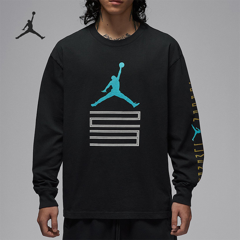 Nike/耐克正品JORDAN男士针织印花运动休闲长袖上衣IM6508-010