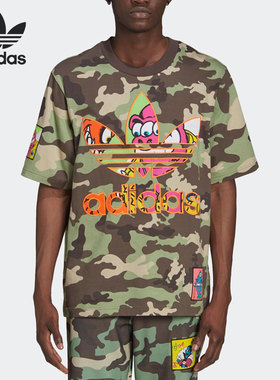 Adidas/阿迪达斯正品三叶草休闲男子时尚潮流短袖T恤 H53374