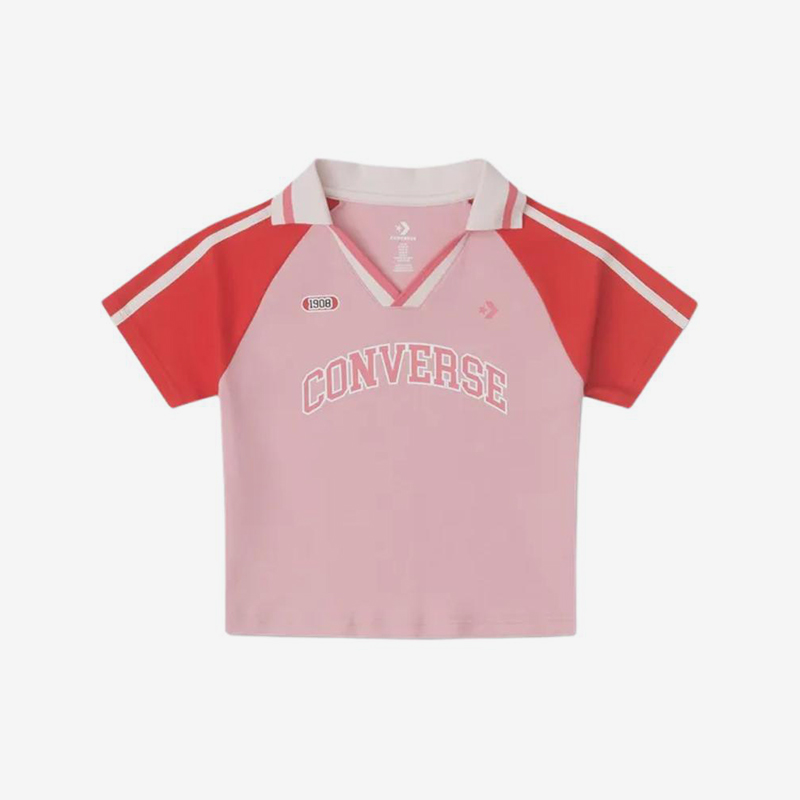 Converse/匡威正品夏季女士拼接吸湿排汗短袖POLO衫10027656-A02