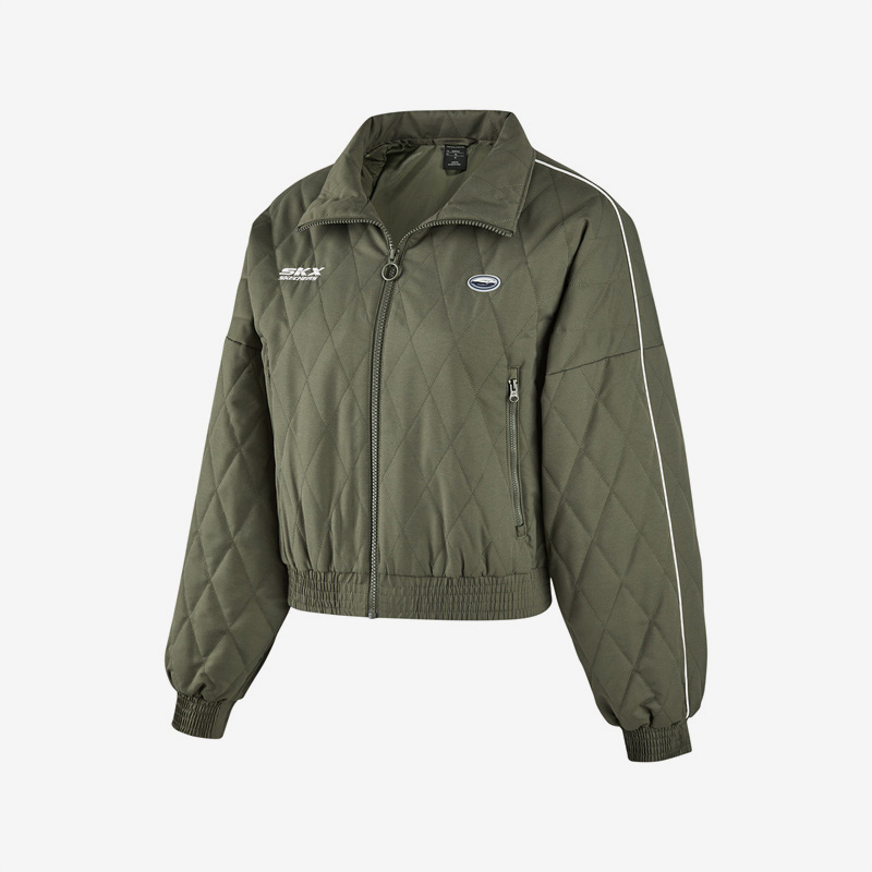 Skechers/斯凯奇正品春季新款女子时尚休闲运动立领夹克外套