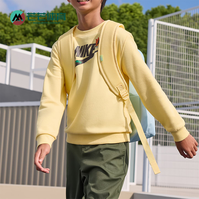 耐克大童运动宽松印花保暖卫衣