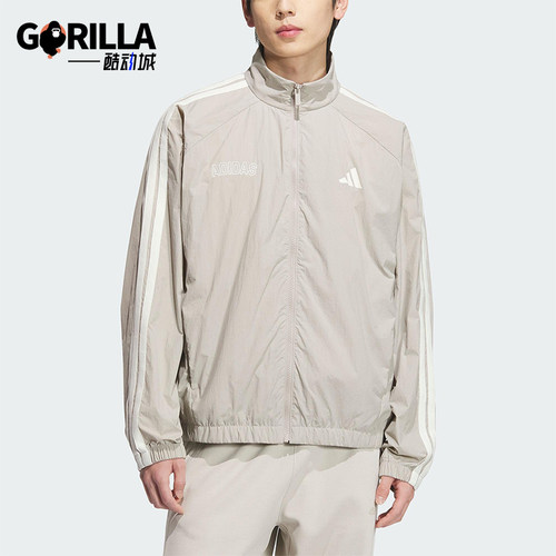 Adidas/阿迪达斯正品2025夏季款男士耐穿高领宽松休闲外套KC2835