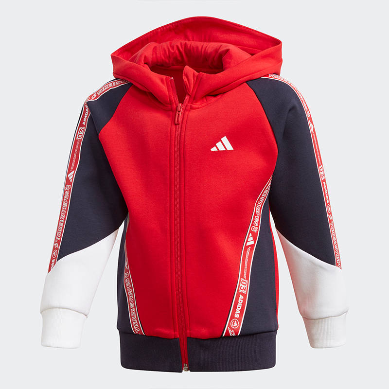 Adidas/阿迪达斯正品小童春秋连帽训练运动夹克外套 GG3595