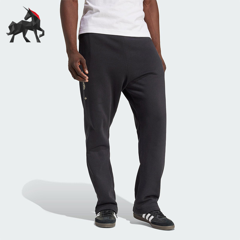 Adidas/阿迪达斯正品2025男士足球训练经典耐穿图案运动裤JF0578
