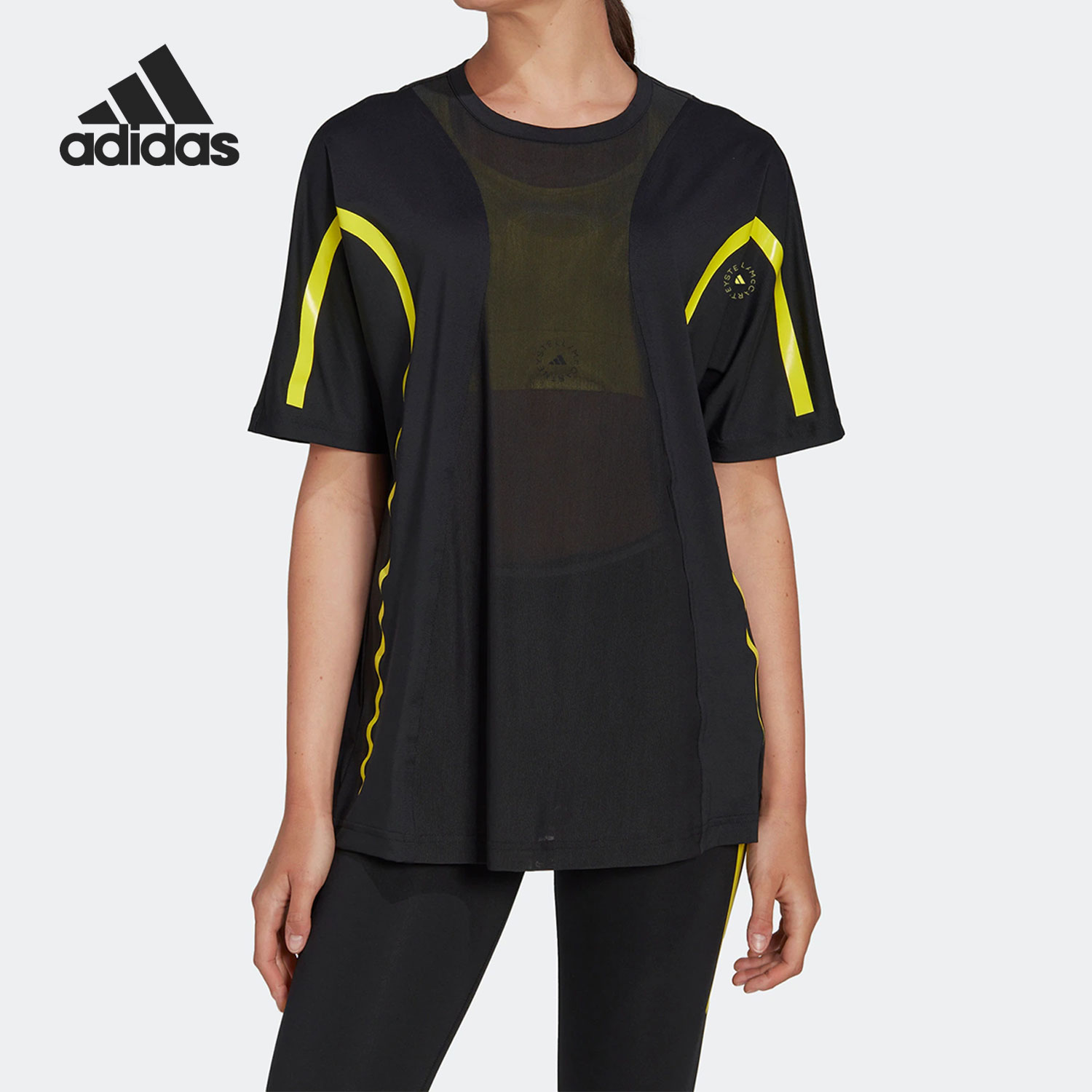 Adidas/阿迪达斯正品Stella Mc女子圆领透气短袖上衣HI6138