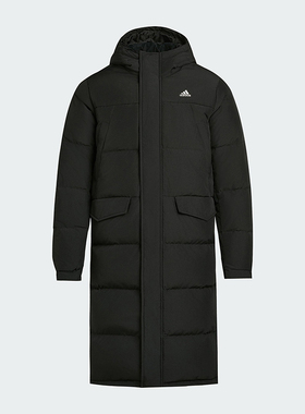 Adidas/阿迪达斯正品冬季男女连帽保暖长款运动休闲羽绒服KF6748