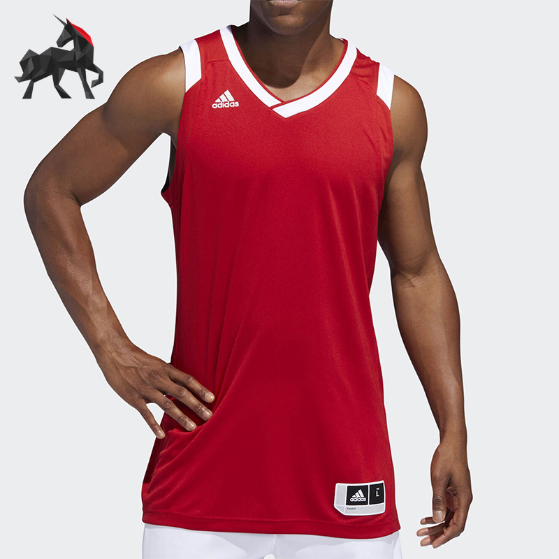 Adidas/阿迪达斯正品夏季男士针织吸湿排汗运动篮球T恤背心BQ7767