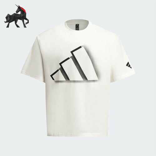 Adidas/阿迪达斯正品2025夏季款男士针织透气经典宽松短袖KF6201