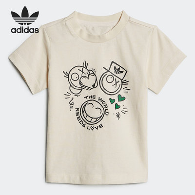 阿迪达斯三叶草儿童运动短袖T恤