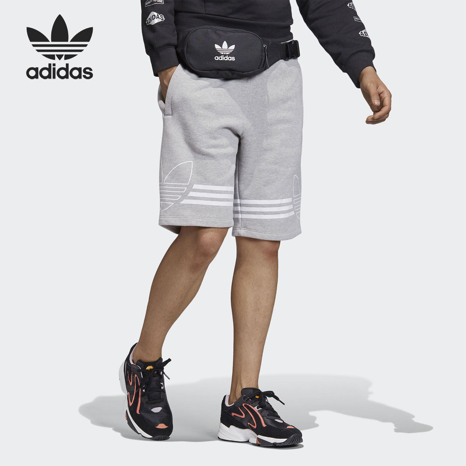 Adidas/阿迪达斯正品男士运动松紧中腰休闲耐磨短裤 ED4697