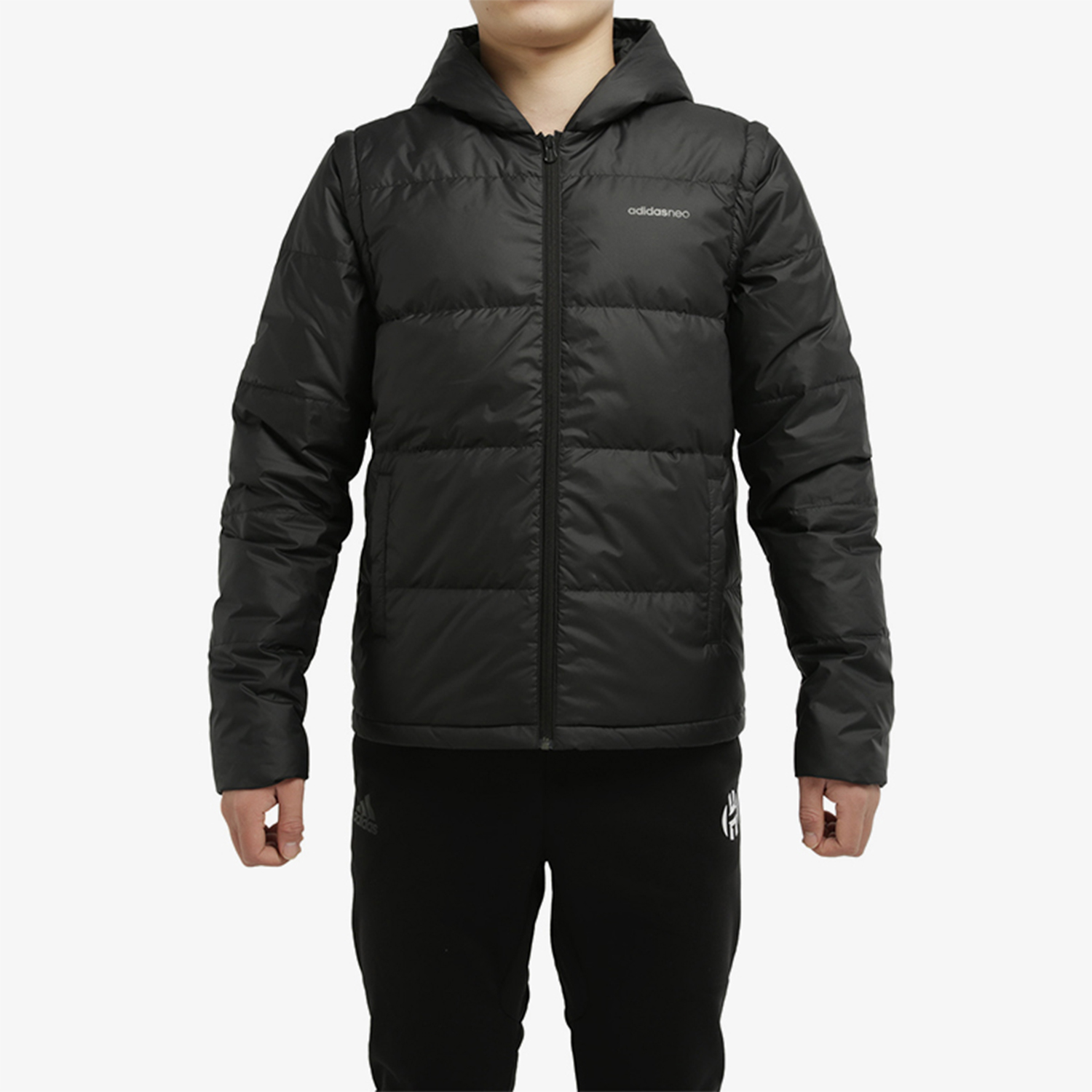 阿迪达斯neo外套连帽羽绒服