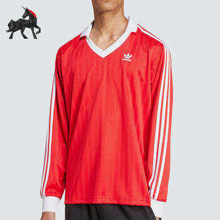 Adidas 三叶草男士 复古休闲运动长袖 球衣IX5226 阿迪达斯正品