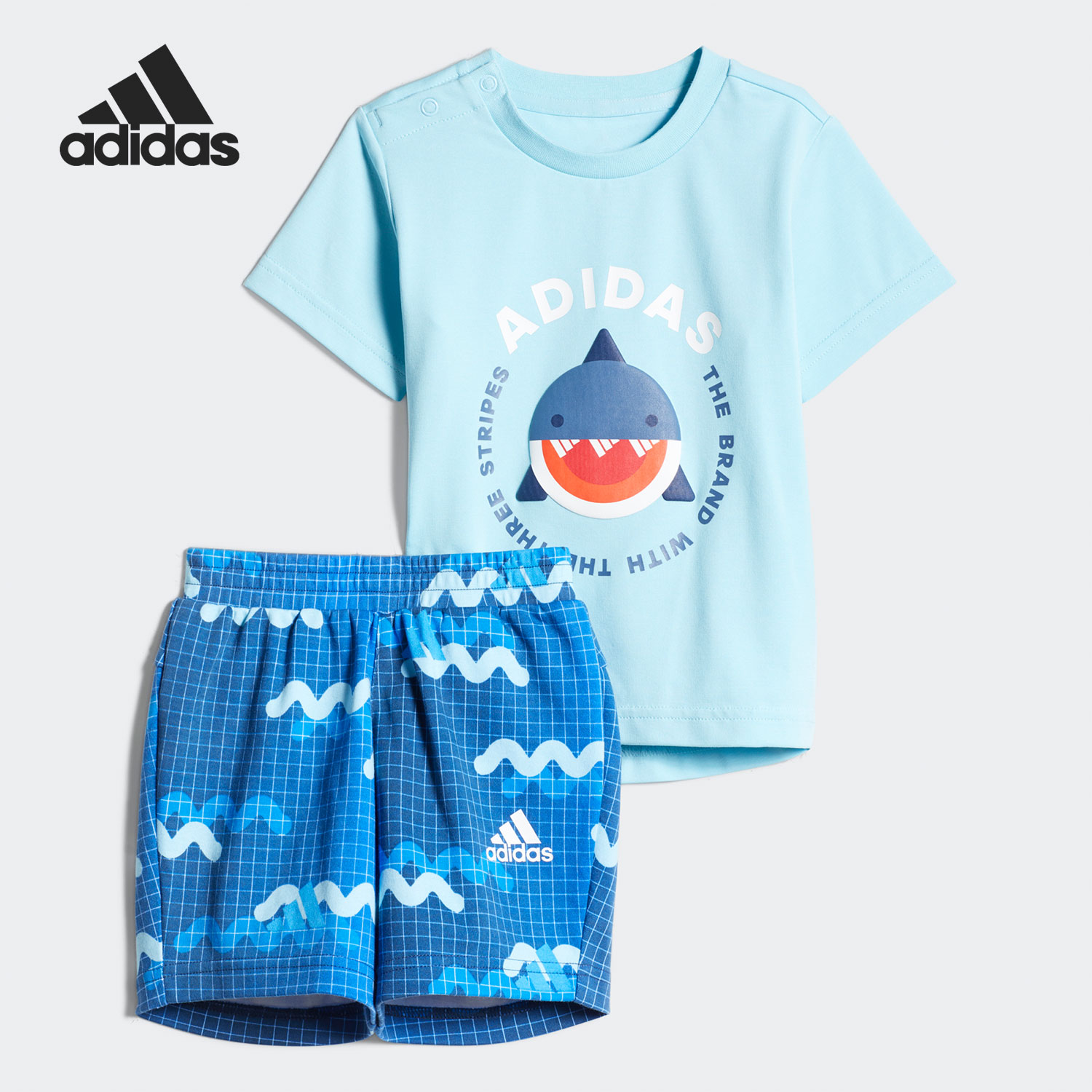 Adidas/阿迪达斯正品 新款夏季婴童短袖休闲运动套装 GP0359