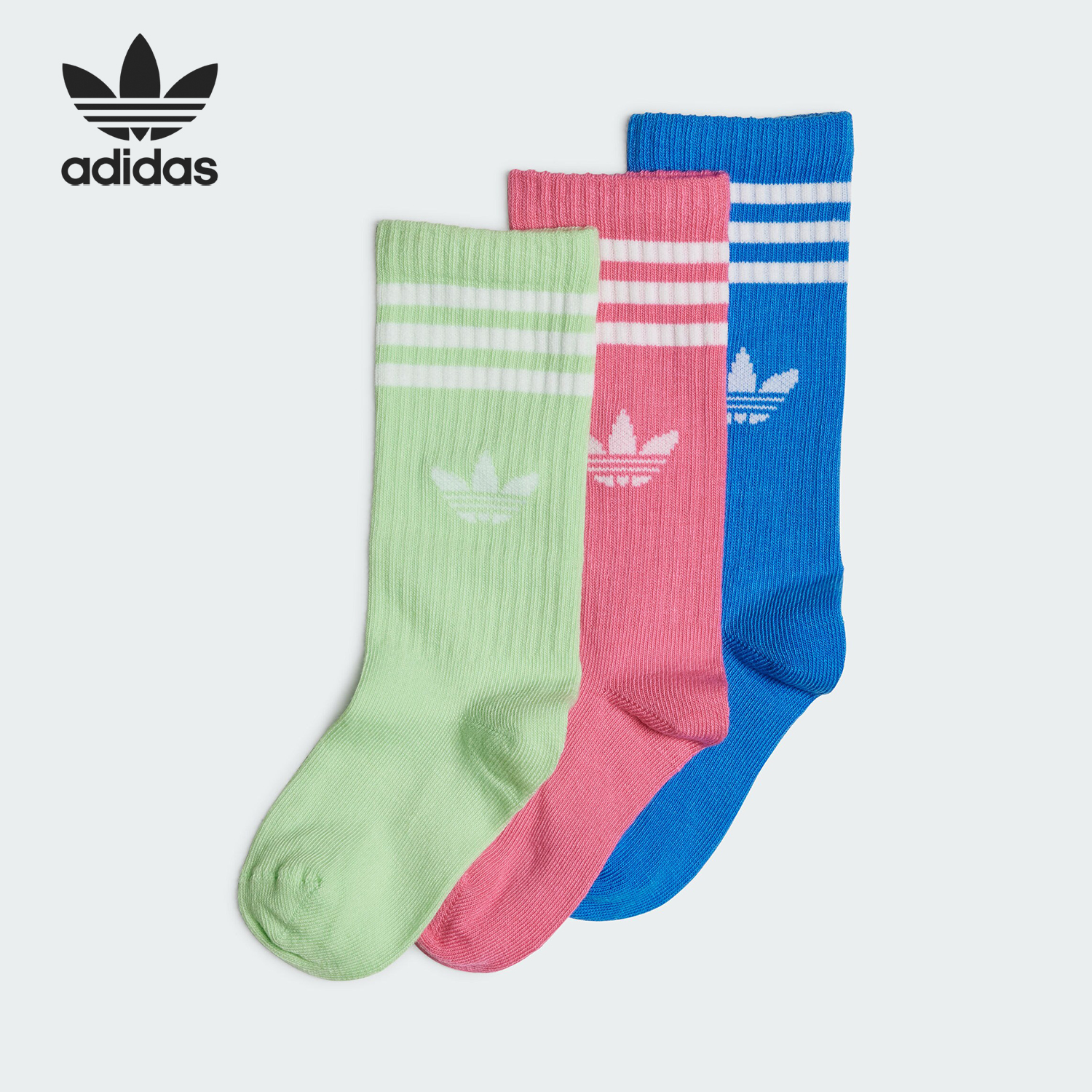 阿迪达斯三叶草儿童运动袜