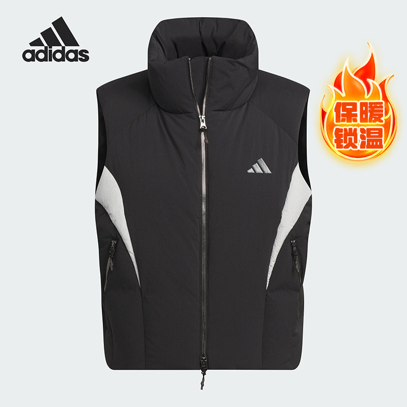 Adidas/阿迪达斯正品新款男士保暖运动宽松羽绒马甲JI8752