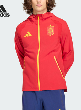 Adidas/阿迪达斯正品TIRO新款男经典红黄色足球夹克外套JZ2243
