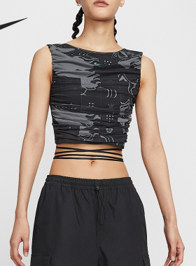 Nike/耐克正品2025秋季女士短款无袖紧身网眼背心HM4955-084