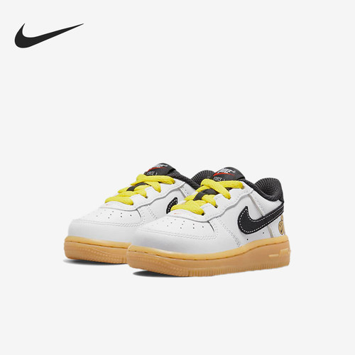 Nike/耐克正品AirForce1LV8新款婴童白棕色板鞋DO5863-100