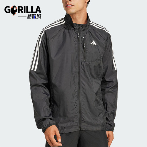 Adidas/阿迪达斯正品新款男士梭织运动跑步立领外套JD2322