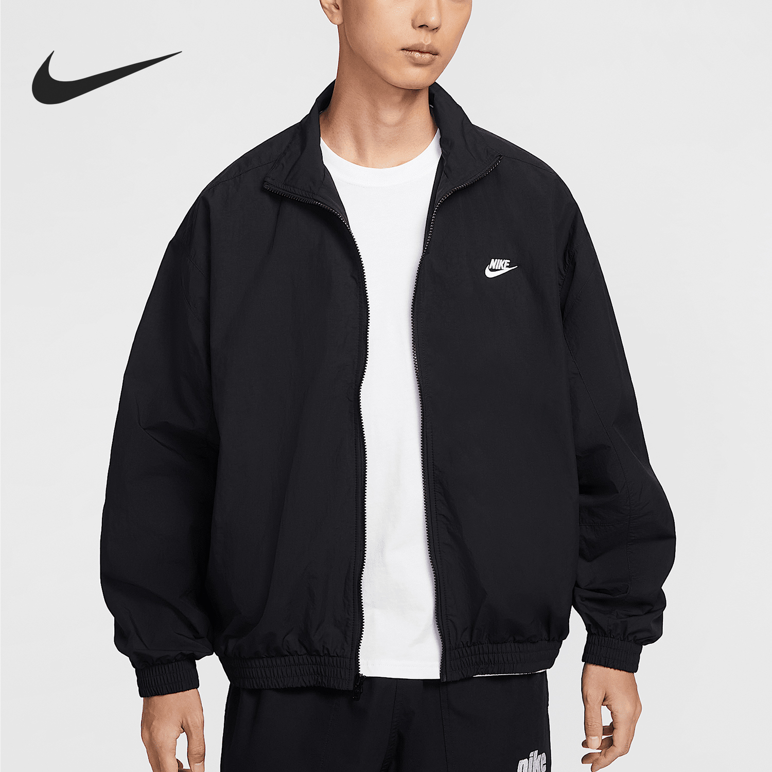 耐克男士宽松梭织立领夹克外套