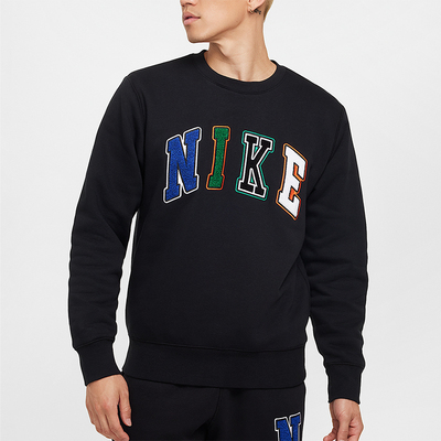 Nike/耐克正品2025秋季款男士休闲印花针织圆领卫衣FZ0880-010