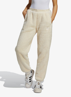 Adidas/阿迪达斯正品三叶草女士仿羊羔绒保暖运动长裤IC2256