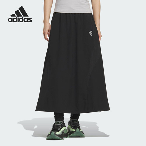 阿迪达斯女士A字运动工装半身裙
