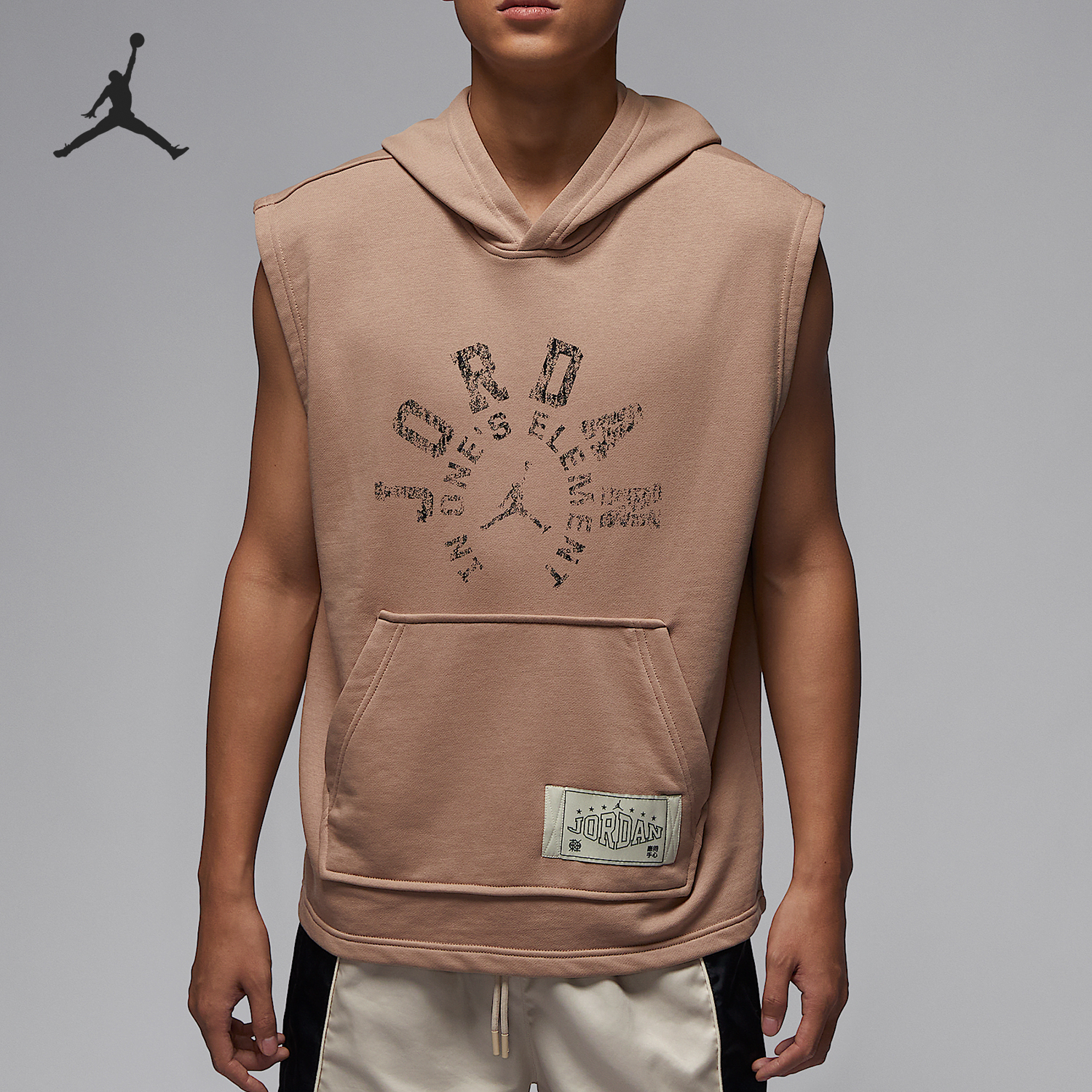 耐克男士无袖运动透气套头连帽衫