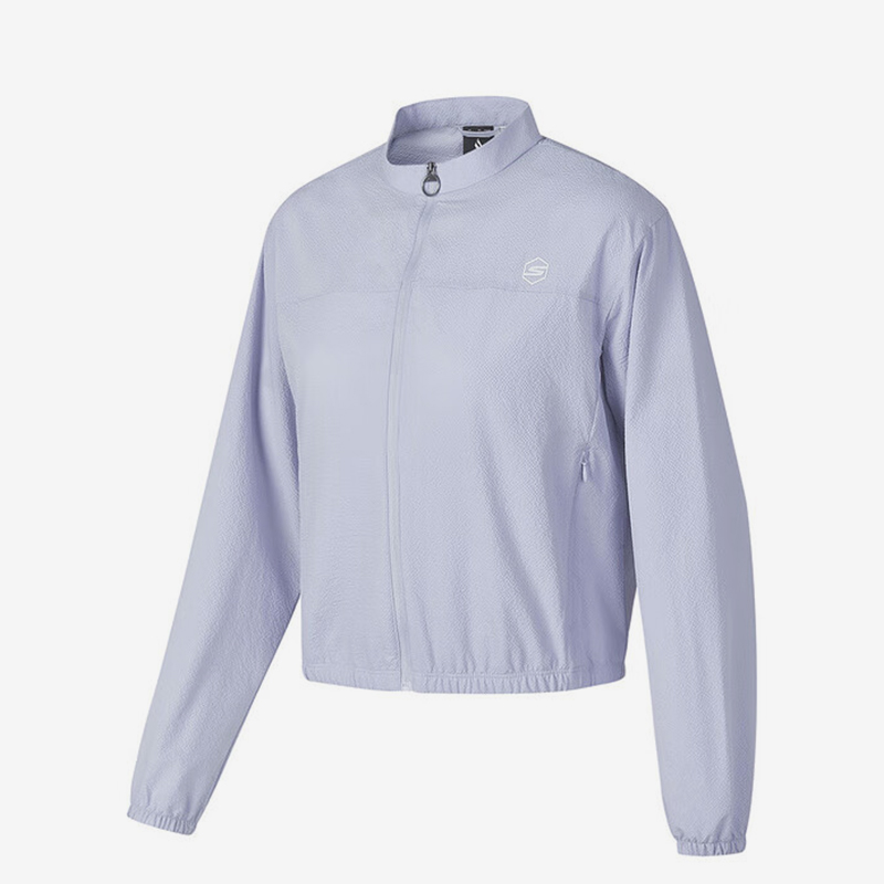 斯凯奇女士梭织立领时尚外套