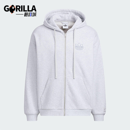 Adidas/阿迪达斯正品三叶草男女宽松运动连帽日常休闲外套KG8508