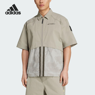 阿迪达斯正品 凉感防晒宽松运动户外衬衫 2025夏季 男士 款 Adidas
