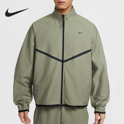 耐克男士立领针织刺绣运动外套