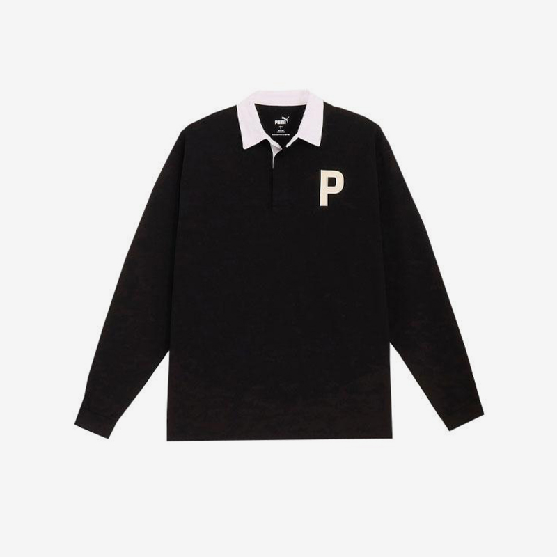 Puma/彪马正品新款男士拼接宽松透气翻领长袖POLO衫624880-01