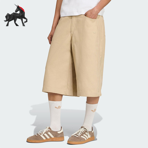 Adidas/阿迪达斯正品三叶草女士实用宽松运动牛仔时尚短裤JX8762