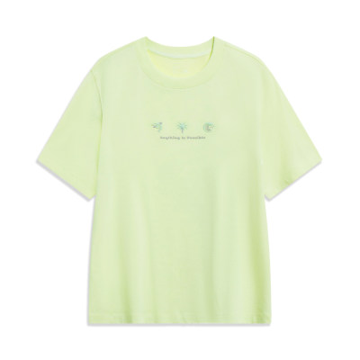 Lining/李宁正品运动潮流系列女子宽松透气圆领短袖T恤AHST236