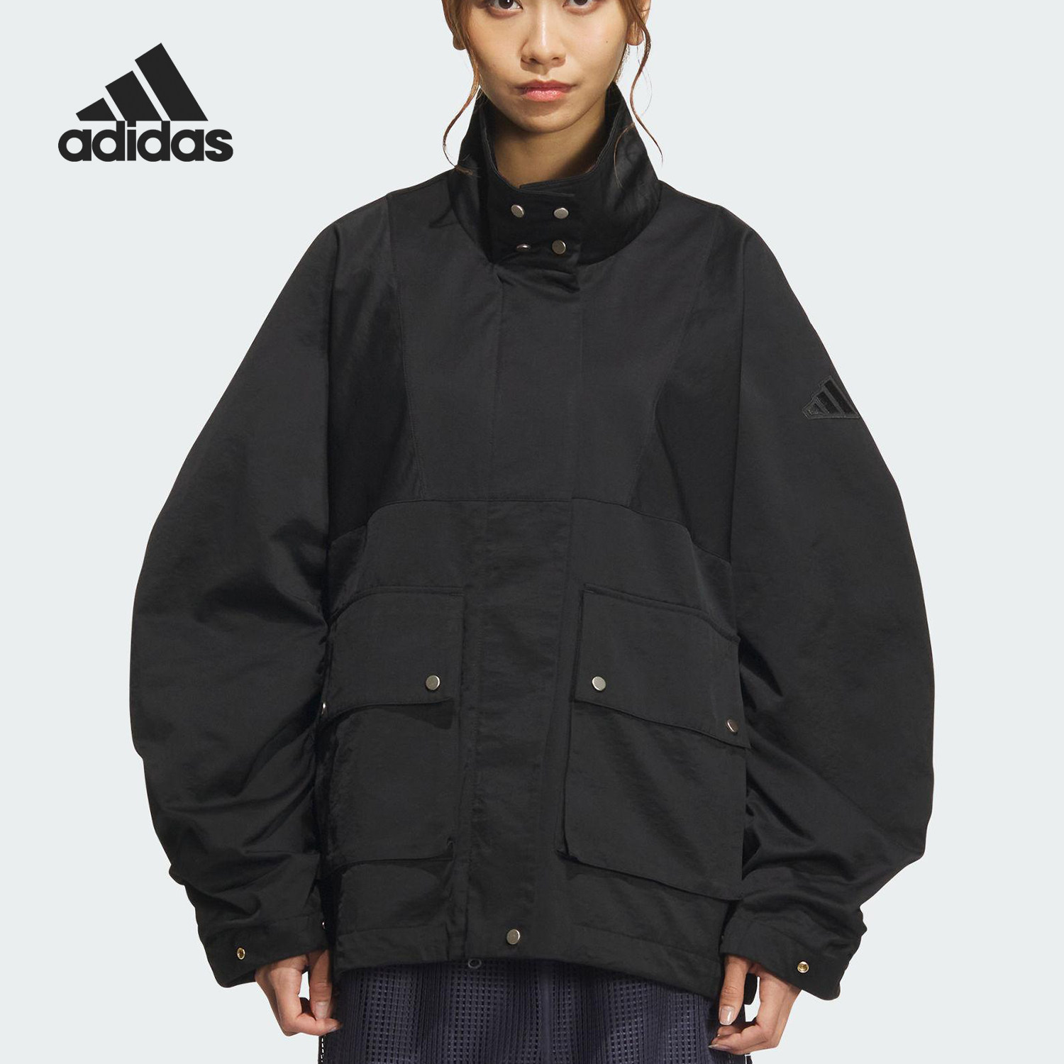 Adidas/阿迪达斯正品新款女士运动宽松休闲经典立领外套JN9980