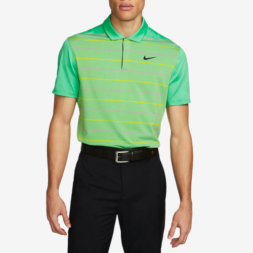 Nike耐克正品Tiger Woods男高尔夫球条纹透气翻领衫DR5318-363