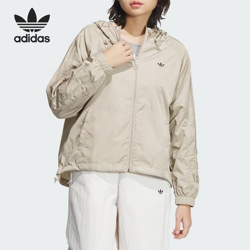 Adidas/阿迪达斯正品三叶草女士时尚透气拉链梭织外套JD6382