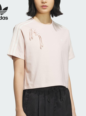 Adidas/阿迪达斯官方正品三叶草女士新中式运动透气宽松T恤KB6399