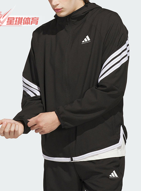 Adidas/阿迪达斯正品JACKET 男士休闲连帽篮球梭织运动外套KA9896