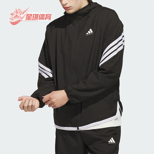 Adidas/阿迪达斯正品JACKET 男士休闲连帽篮球梭织运动外套KA9896