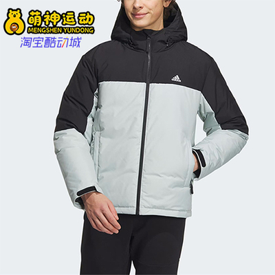 阿迪达斯男女保暖连帽羽绒服