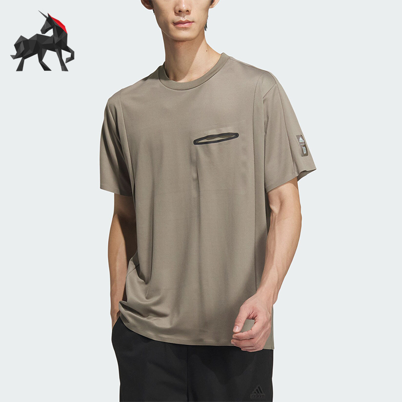 阿迪达斯男士透气运动休闲短袖