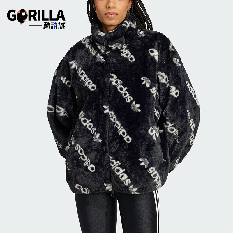 阿迪达斯女士人造毛皮保暖外套